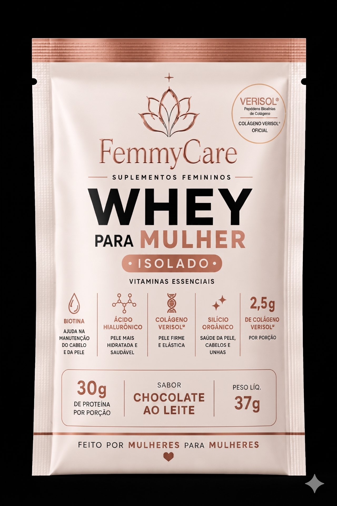 Whey Para Mulher · Sachê Solto · Chocolate ao Leite