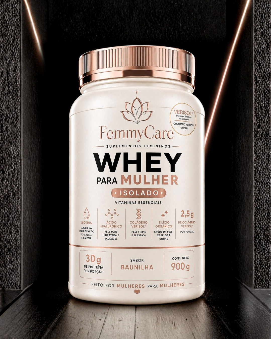 Whey Para Mulher · Pote 900g · Baunilha