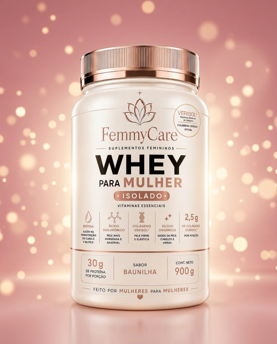 Whey Protein Para Mulheres · Pote 900g · 5 sabores